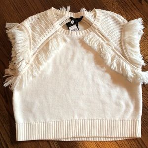 BCBG white sweater
